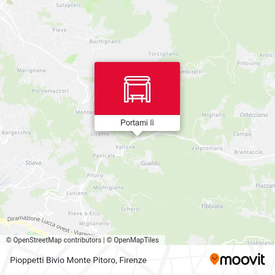 Mappa Pioppetti Bivio Monte Pitoro
