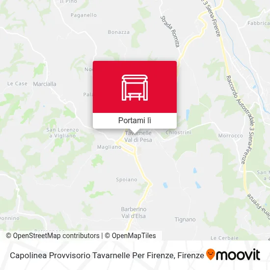 Mappa Capolinea Provvisorio Tavarnelle Per Firenze