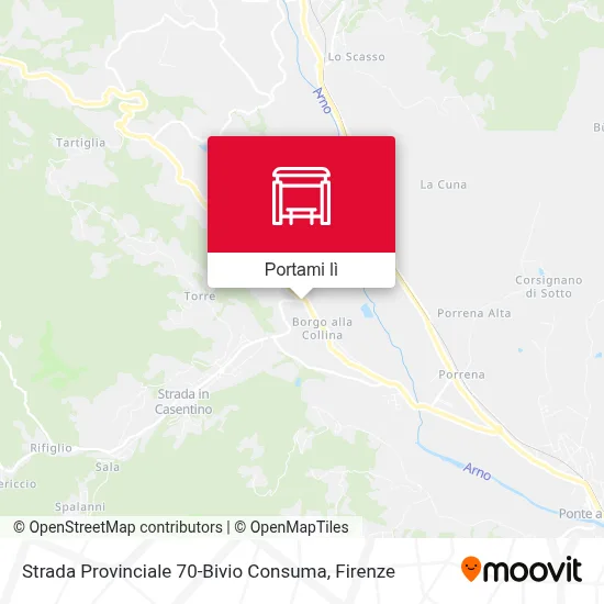 Mappa Strada Provinciale 70-Bivio Consuma