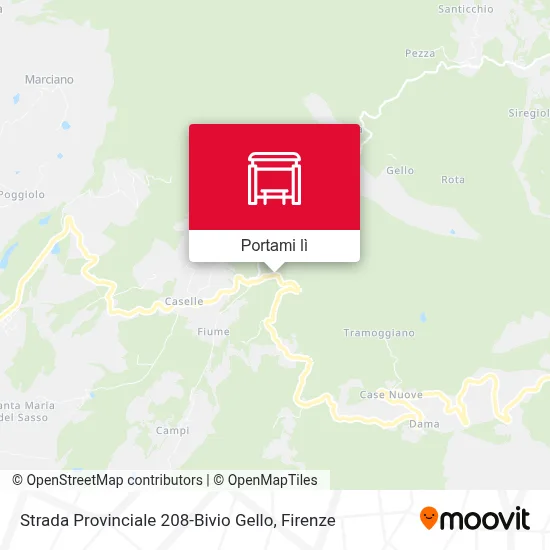 Mappa Strada Provinciale 208-Bivio Gello
