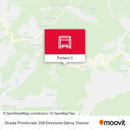 Mappa Strada Provinciale 208-Direzione Dama