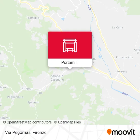 Mappa Via Pegomas