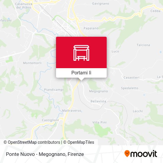 Mappa Ponte Nuovo - Megognano