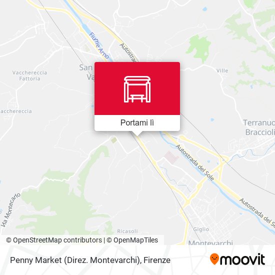 Mappa Penny Market (Direz. Montevarchi)