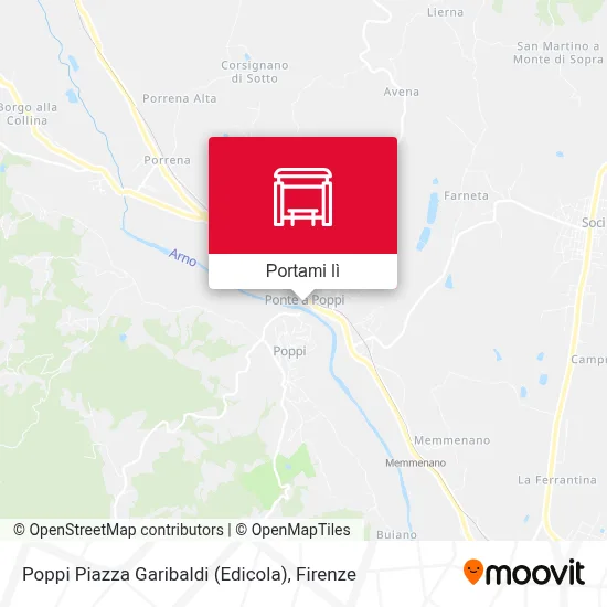 Mappa Poppi Piazza Garibaldi (Edicola)