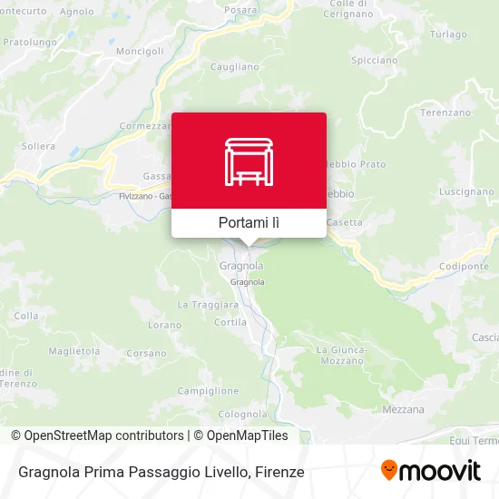 Mappa Gragnola Prima Passaggio Livello