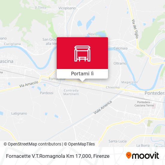 Mappa Fornacette V.T.Romagnola Km 17,000