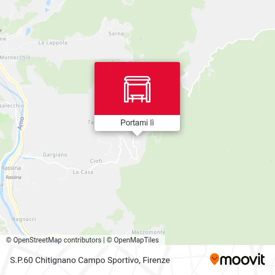Mappa S.P.60 Chitignano Campo Sportivo