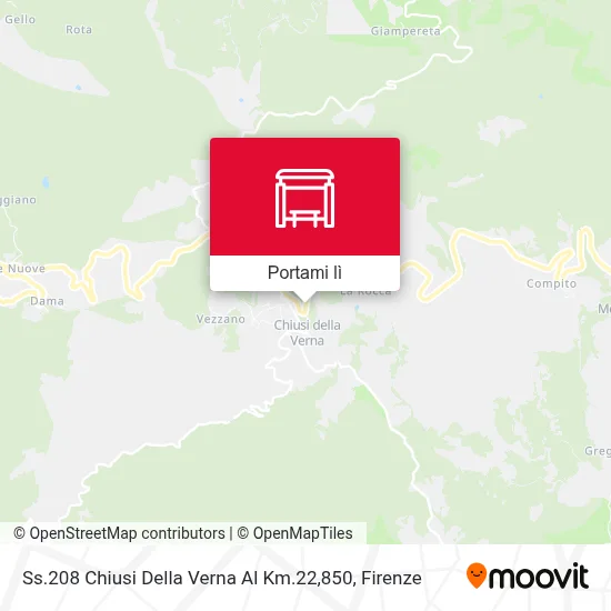 Mappa Ss.208 Chiusi Della Verna Al Km.22,850