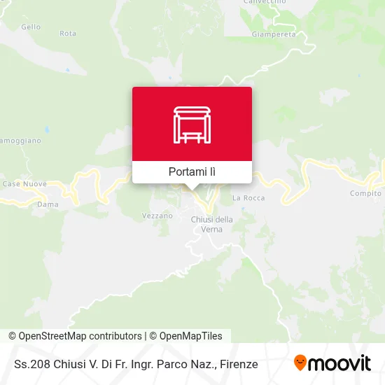 Mappa Ss.208 Chiusi V. Di Fr. Ingr. Parco Naz.