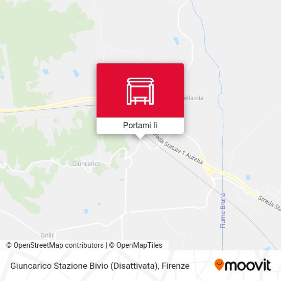 Mappa Giuncarico Stazione Bivio (Disattivata)
