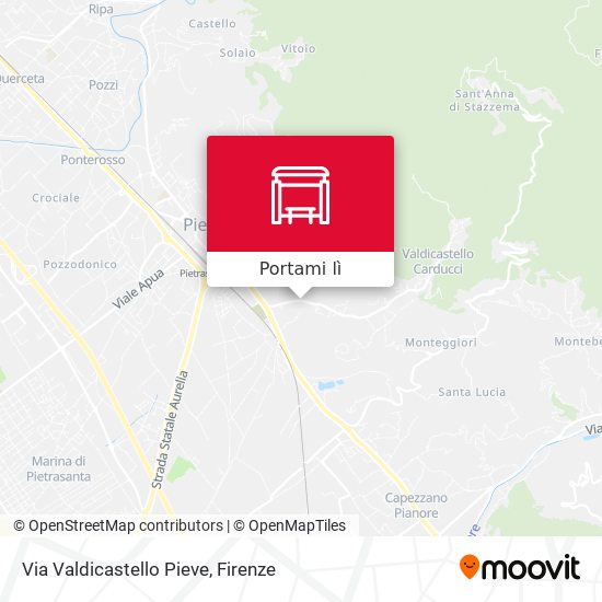 Mappa Via Valdicastello Pieve