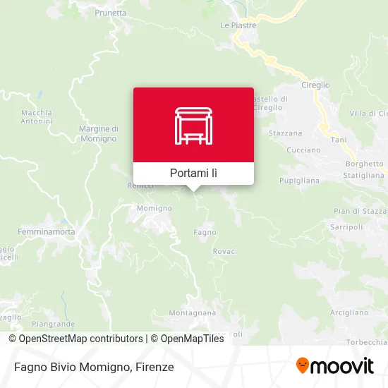 Mappa Fagno Bivio Momigno