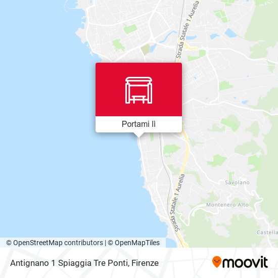 Mappa Antignano 1 Spiaggia Tre Ponti
