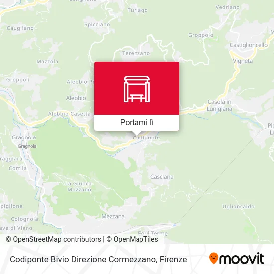 Mappa Codiponte Bivio Direzione Cormezzano
