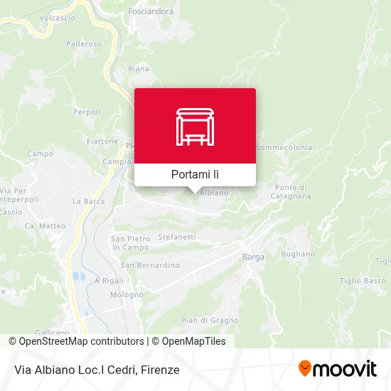 Mappa Via Albiano Loc.I Cedri