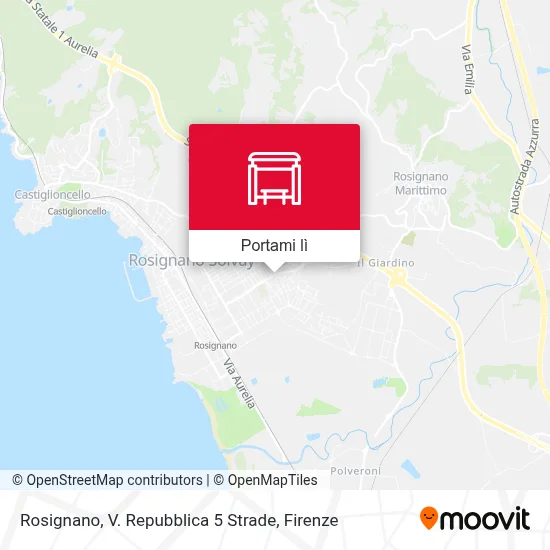 Mappa Rosignano, V. Repubblica 5 Strade