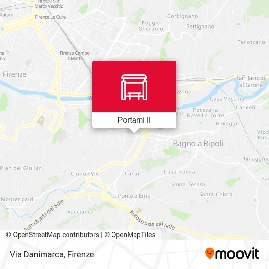 Mappa Via Danimarca