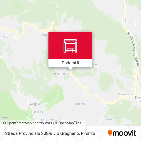 Mappa Strada Provinciale 208-Bivio Gregnano