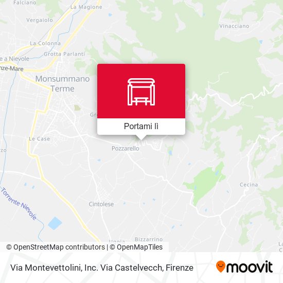 Mappa Via Montevettolini, Inc. Via Castelvecch