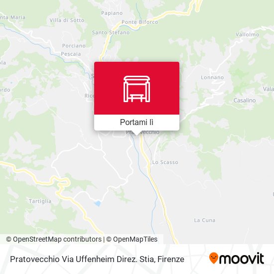 Mappa Pratovecchio Via Uffenheim Direz. Stia