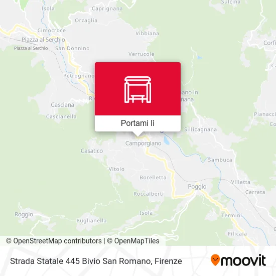 Mappa Strada Statale 445 Bivio San Romano