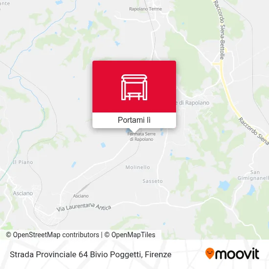 Mappa Strada Provinciale 64 Bivio Poggetti