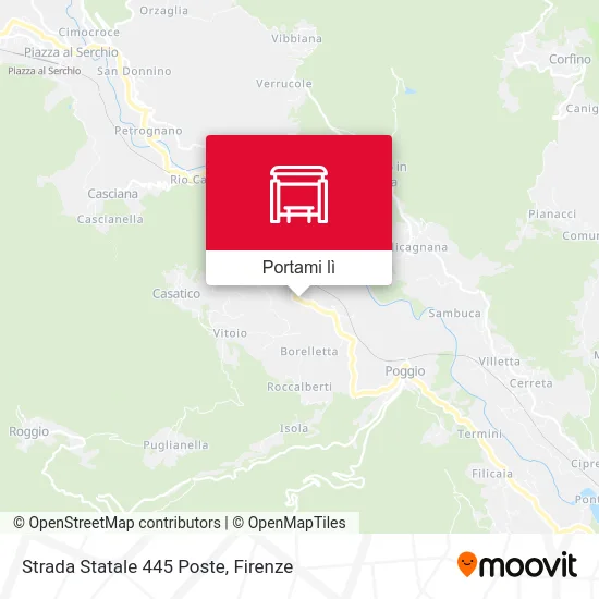 Mappa Strada Statale 445 Poste