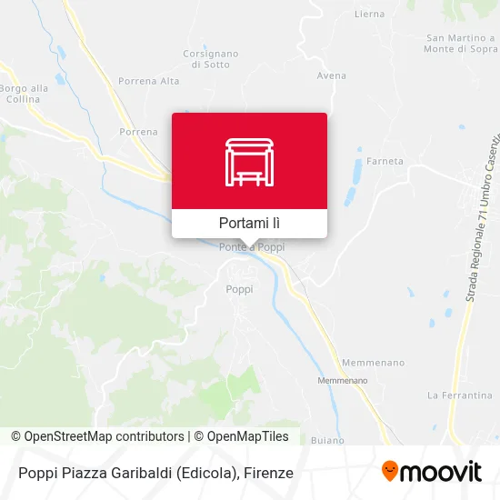 Mappa Poppi Piazza Garibaldi (Edicola)