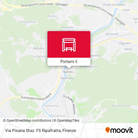 Mappa Via Pisana Staz. FS Ripafratta