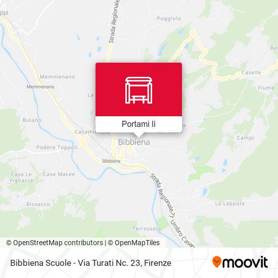 Mappa Bibbiena Scuole - Via Turati Nc. 23