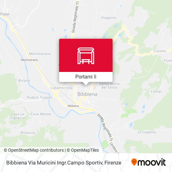 Mappa Bibbiena Via Muricini Ingr.Campo Sportiv