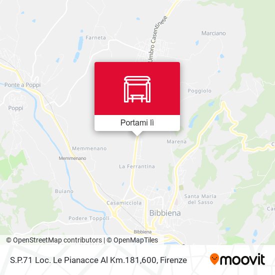 Mappa S.P.71 Loc. Le Pianacce Al Km.181,600