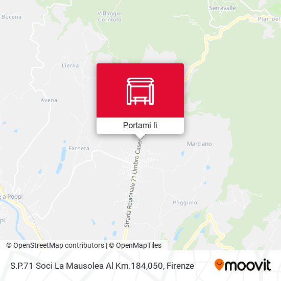 Mappa S.P.71 Soci La Mausolea Al Km.184,050