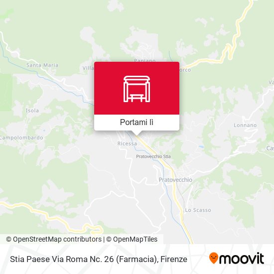 Mappa Stia Paese Via Roma Nc. 26 (Farmacia)