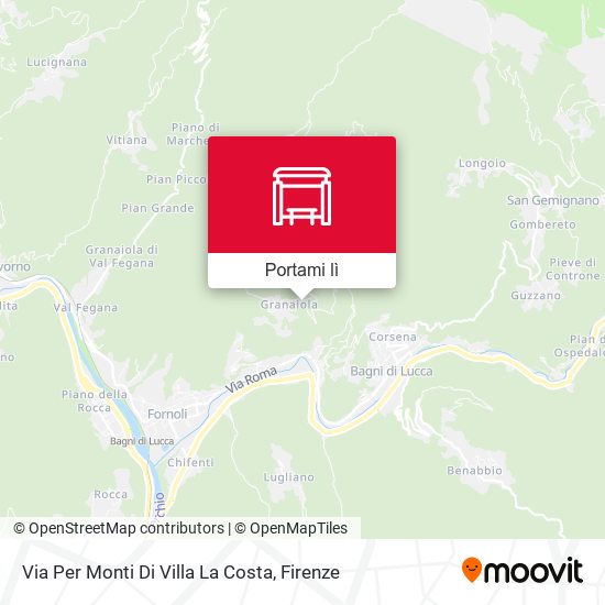 Mappa Via Per Monti Di Villa La Costa