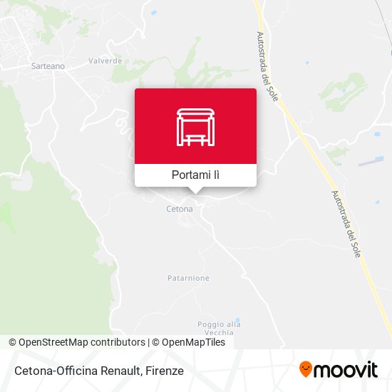 Mappa Cetona-Officina Renault