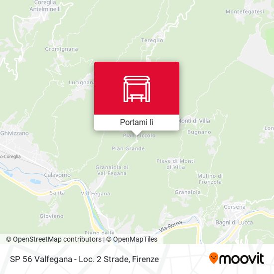 Mappa SP 56 Valfegana - Loc. 2 Strade