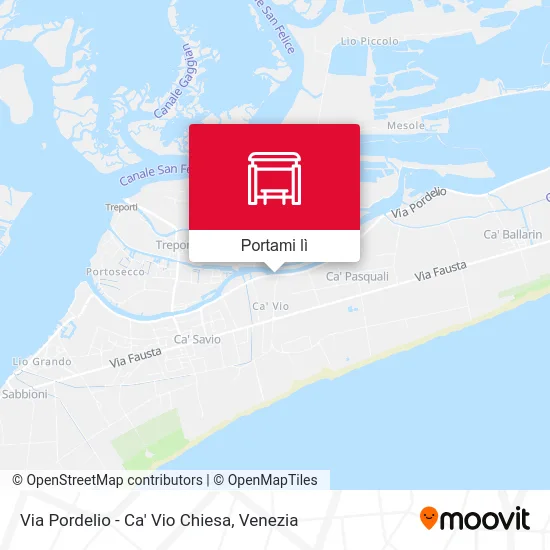 Mappa Via Pordelio - Ca' Vio Chiesa