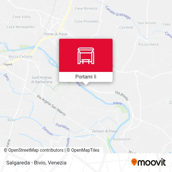 Mappa Salgareda - Bivio