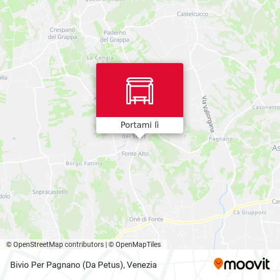 Mappa Bivio Per Pagnano (Da Petus)