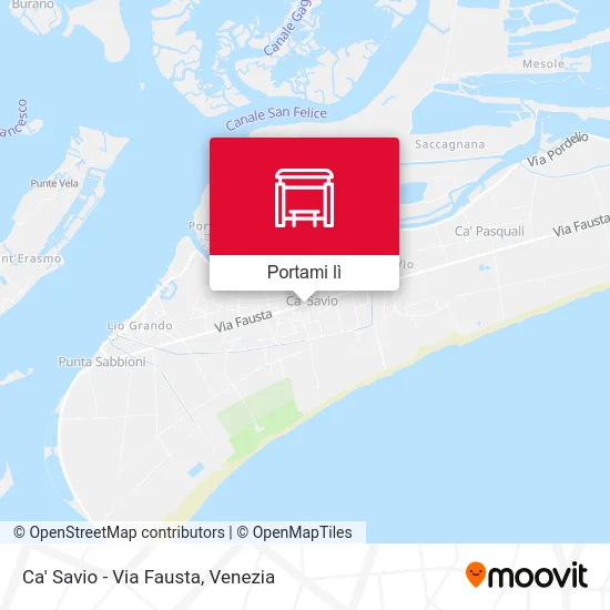 Mappa Ca' Savio - Via Fausta