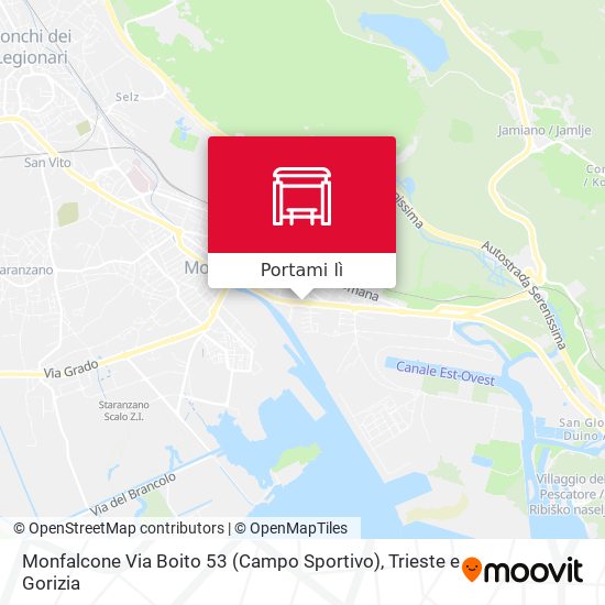 Mappa Monfalcone Via Boito 53 (Campo Sportivo)
