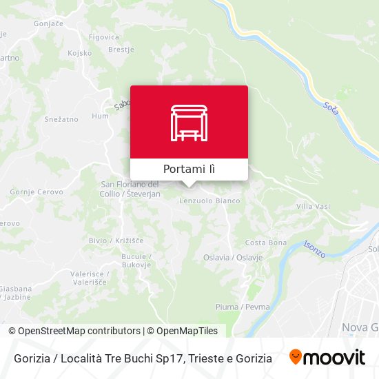Mappa Gorizia / Località Tre Buchi Sp17