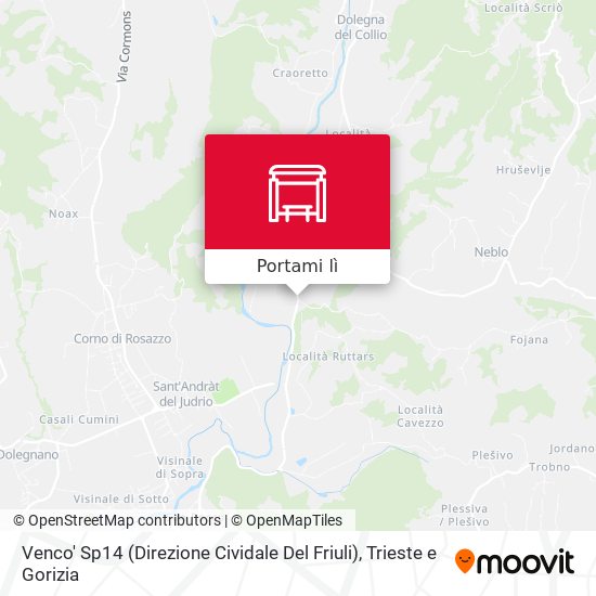 Mappa Venco' Sp14 (Direzione Cividale Del Friuli)