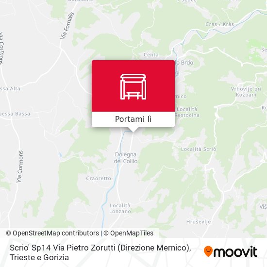 Mappa Scrio' Sp14 Via Pietro Zorutti (Direzione Mernico)