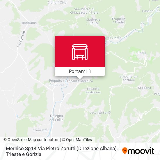 Mappa Mernico Sp14 Via Pietro Zorutti (Direzione Albana)