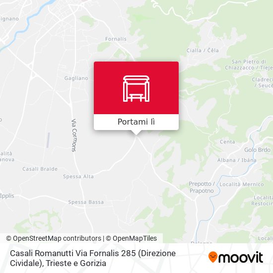 Mappa Casali Romanutti Via Fornalis 285 (Direzione Cividale)