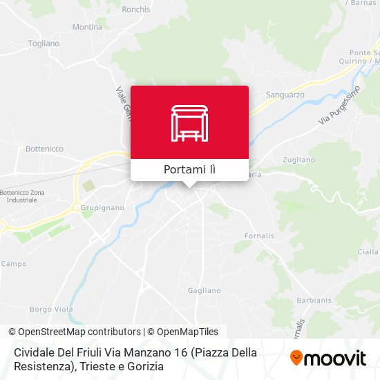 Mappa Cividale Del Friuli Via Manzano 16 (Piazza Della Resistenza)