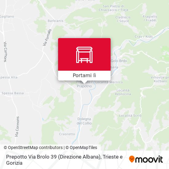 Mappa Prepotto Via Brolo 39 (Direzione Albana)
